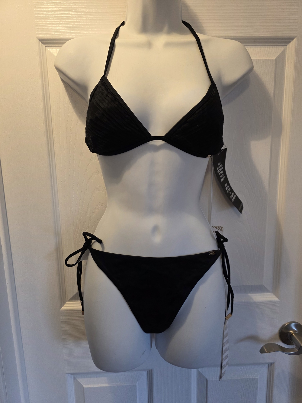 Classic Black Tie-Side Triangle Bikini